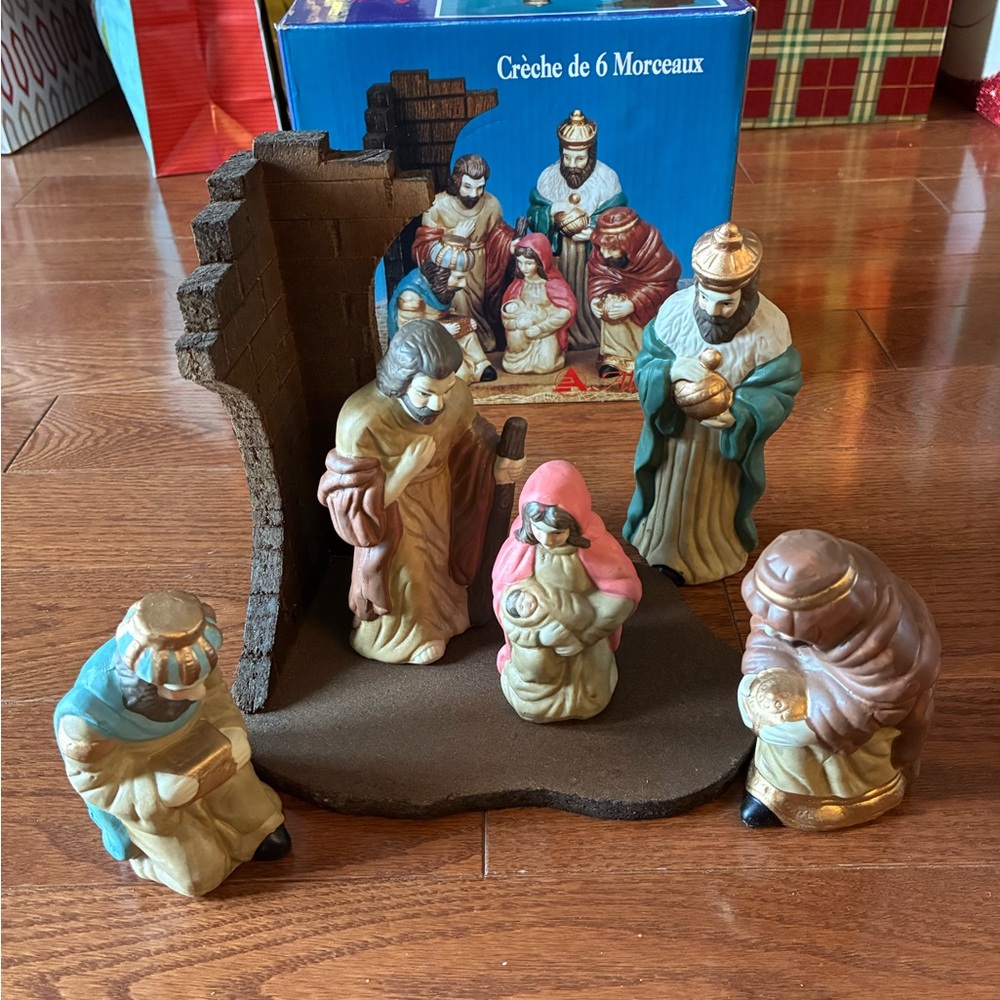 Colorful Nativity Scene Figurines